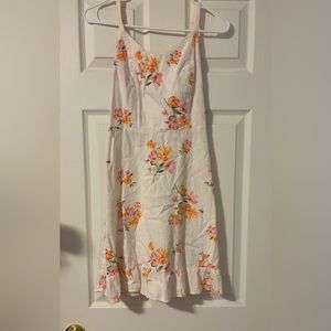 Cami Linen White Floral Summer Dress